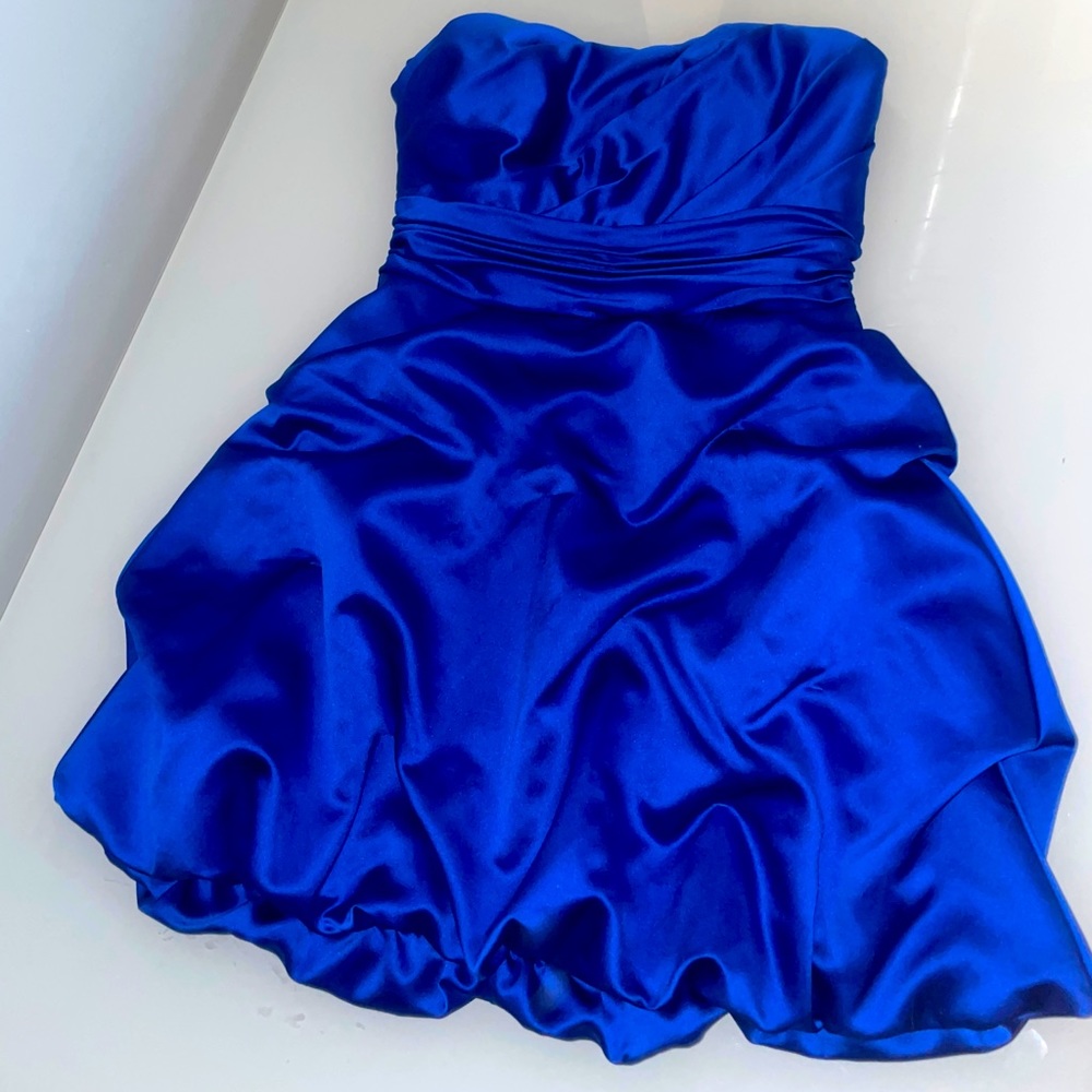 Short Strapless Royal Blue Bride’s Maid / Formal Dress